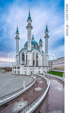 Kul Sharif mosque in Kazan Kremlin, Tatarstan, Russia. It is tourist attraction of Kazan. Kul Sharif mosque in Kazan Kremlin, Tatarstan, Russia. It is tourist attraction of Kazan. 129578398