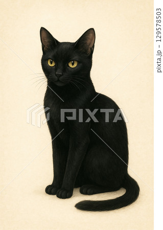 不機嫌な黒猫 129578503