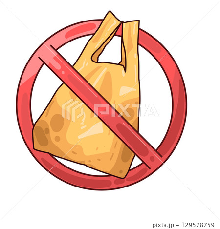 illustration of plastic bag ban illustration of plastic bag ban 129578759