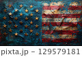 United States Flag On Black Background 129579181