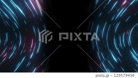 Image of rotating fast lights on black backgroundのイラスト素材 [129579456 ...