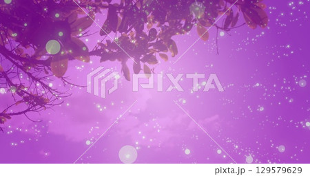 Image of snow falling over glowing purple background Image of snow falling over glowing purple background 129579629