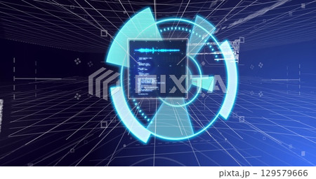 Image of scope scanning over data processing Image of scope scanning over data processing 129579666
