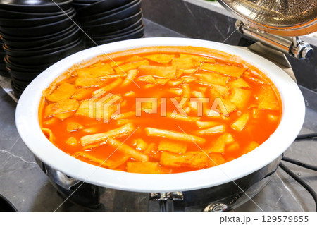 Korean traditional spicy food. Tteokbokki Korean traditional spicy food. Tteokbokki 129579855