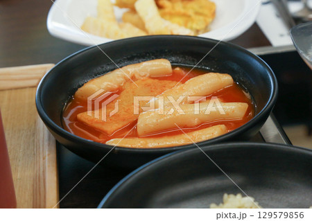 Korean traditional spicy food. Tteokbokki Korean traditional spicy food. Tteokbokki 129579856
