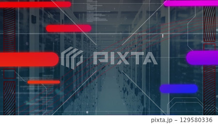 Image of data processing over computer servers 129580336