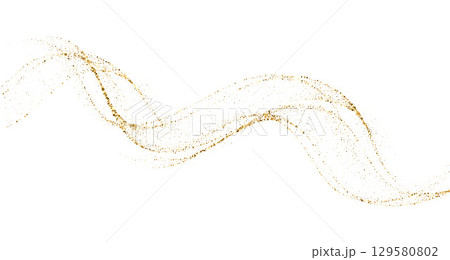 Abstract shiny gold glitter particles design element 129580802