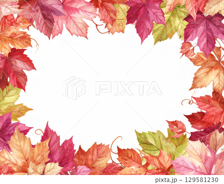 きれいな落ち葉のフレーム 129581230