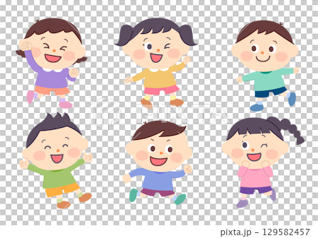 子供たち素材セット_基本 129582457