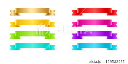 Vector Red and Gold ribbon banner. Elegant vintage Label. 129582955