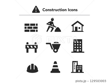 Construction Vector Icon Set stock illustration 129583003