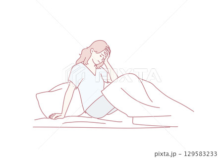 Mental disorder, loneliness, depression concept. 129583233