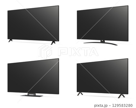 Set of tv flat screen. Smart lcd, plasma, tv mock up 129583280