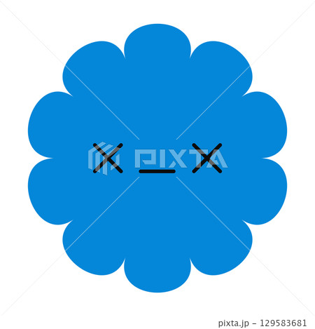 Vivid flower character with emotional features. Minimalist and playful, this floral face captures the feeling of sadness. 129583681