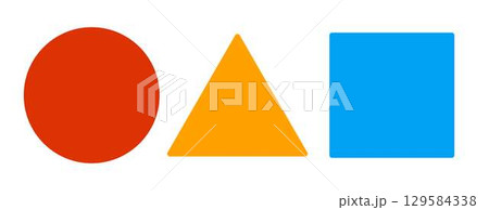 丸、三角、四角の図形 129584338