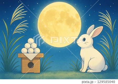 ポストカード　十五夜 129585040