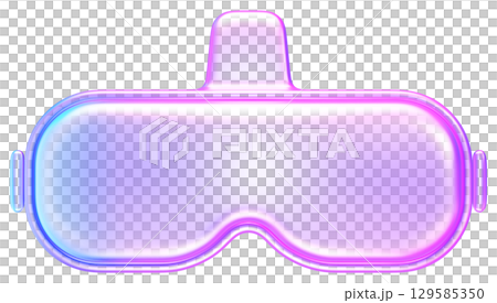 3D glass style VR headset in purple blue gradient, representing virtual reality, immersive experiences, and gaming technology 3D glass style VR headset in purple blue gradient, representing virtual reality, immersive experiences, and gaming technology 129585350