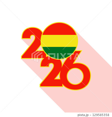 2026 Long Shadow Banner with Bolivia Flag Inside. 129585358