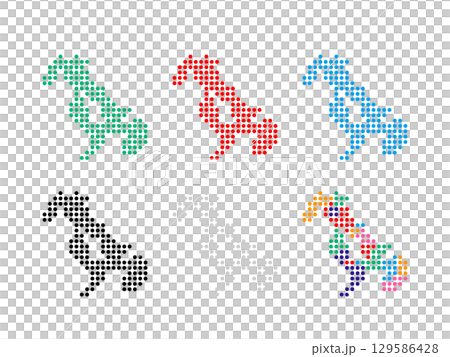 ドット絵の地図_長崎県_丸ドット-02 ドット絵の地図_長崎県_丸ドット-02 129586428