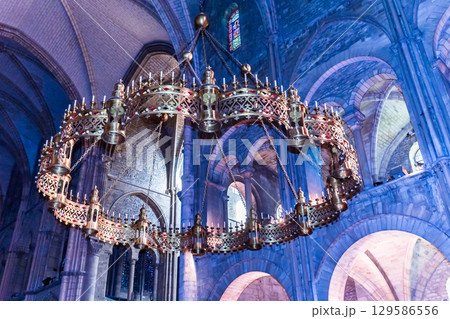 interiors and details of Saint-Remi basilica, Reims, France 129586556
