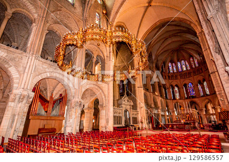 interiors and details of Saint-Remi basilica, Reims, France 129586557