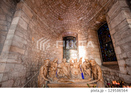 interiors and details of Saint-Remi basilica, Reims, France 129586564