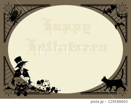 ハロウィンイラストテンプレート 129586603
