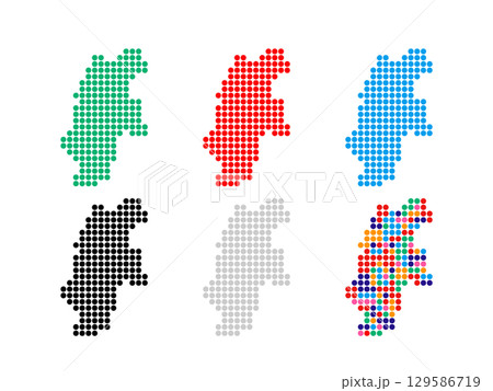 ドット絵の地図_長野県_丸ドット-01 ドット絵の地図_長野県_丸ドット-01 129586719
