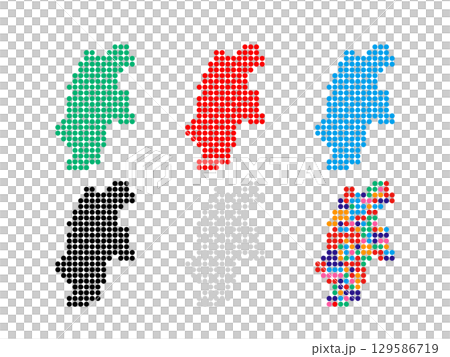 ドット絵の地図_長野県_丸ドット-01 ドット絵の地図_長野県_丸ドット-01 129586719