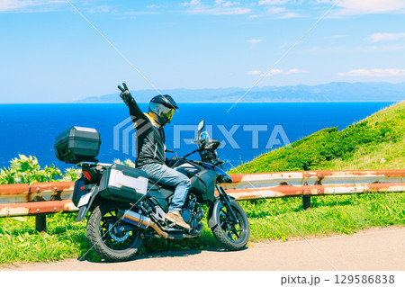 東北ツーリング　龍飛崎から見る北海道 129586838