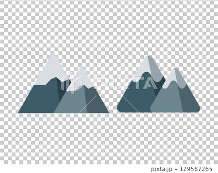 Set of snowy mountain icon illustrations 129587265