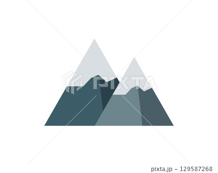 雪山のアイコンのイラスト 129587268