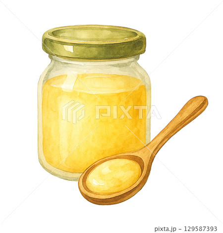 水彩シリーズ：はちみつやローヤルゼリーのイラスト 129587393