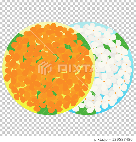 桂花銀桂花的彩色插圖 129587480