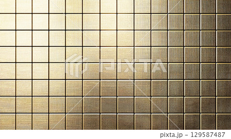 金色のモザイクタイルの背景素材 金色のモザイクタイルの背景素材 129587487
