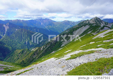 蓮華岳西稜からの針ノ木岳と薬師岳 129587501