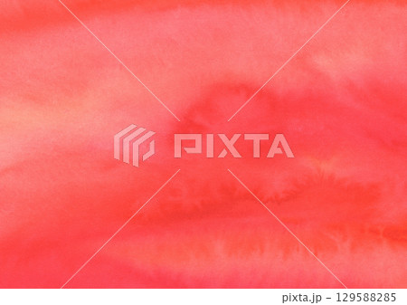 にじみのある赤色の水彩背景素材	 129588285