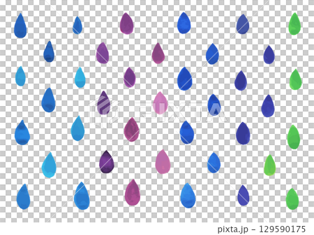Watercolor material of water droplets that can be used during the rainy season or on rainy days Watercolor material of water droplets that can be used during the rainy season or on rainy days 129590175