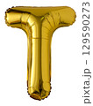 Gold Foil Letter T Balloon isolated 129590273