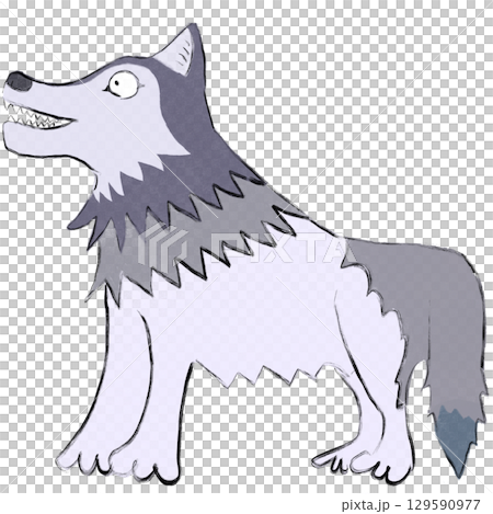可愛悠閒的狼插畫(滑稽、手繪、PNG) 可愛悠閒的狼插畫(滑稽、手繪、PNG) 129590977