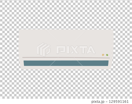 エアコンのイラスト　壁掛け冷暖房家電で快適な室内空間 129591161