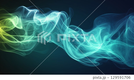 Vibrant blue and green abstract background creates a fluid visual experience 129591706