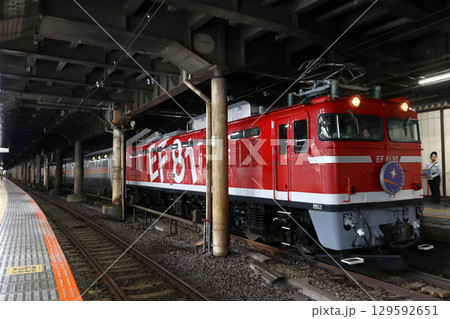 上野駅に停車中の団体列車：寝台特急カシオペア（EF81形95号機牽引） 129592651