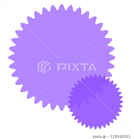 丸みのある紫のウイルスアイコン やわらかトゲトゲデザイン 丸みのある紫のウイルスアイコン やわらかトゲトゲデザイン 129592831