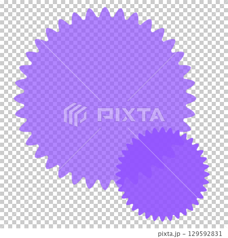 丸みのある紫のウイルスアイコン やわらかトゲトゲデザイン 丸みのある紫のウイルスアイコン やわらかトゲトゲデザイン 129592831