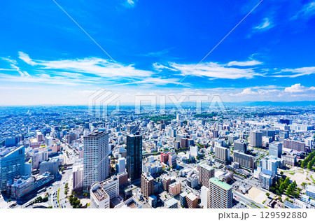 浜松駅 の 北側 の 浜松城 を 望む パノラマビュー 【 浜松市 の 都市風景 】 浜松駅 の 北側 の 浜松城 を 望む パノラマビュー 【 浜松市 の 都市風景 】 129592880