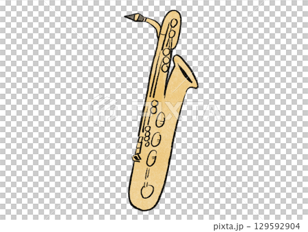 バリトンサックスのイラスト バリトンサックスのイラスト 129592904