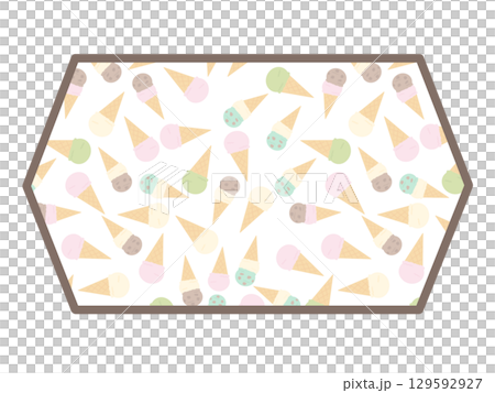 アイスの六角形のフレーム アイスの六角形のフレーム 129592927