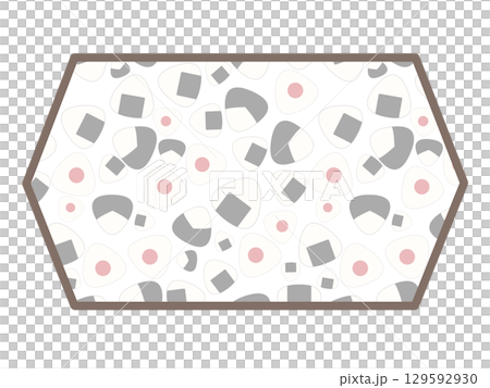 Rice ball hexagonal frame Rice ball hexagonal frame 129592930