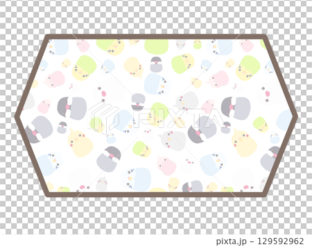 Small bird hexagonal frame Small bird hexagonal frame 129592962